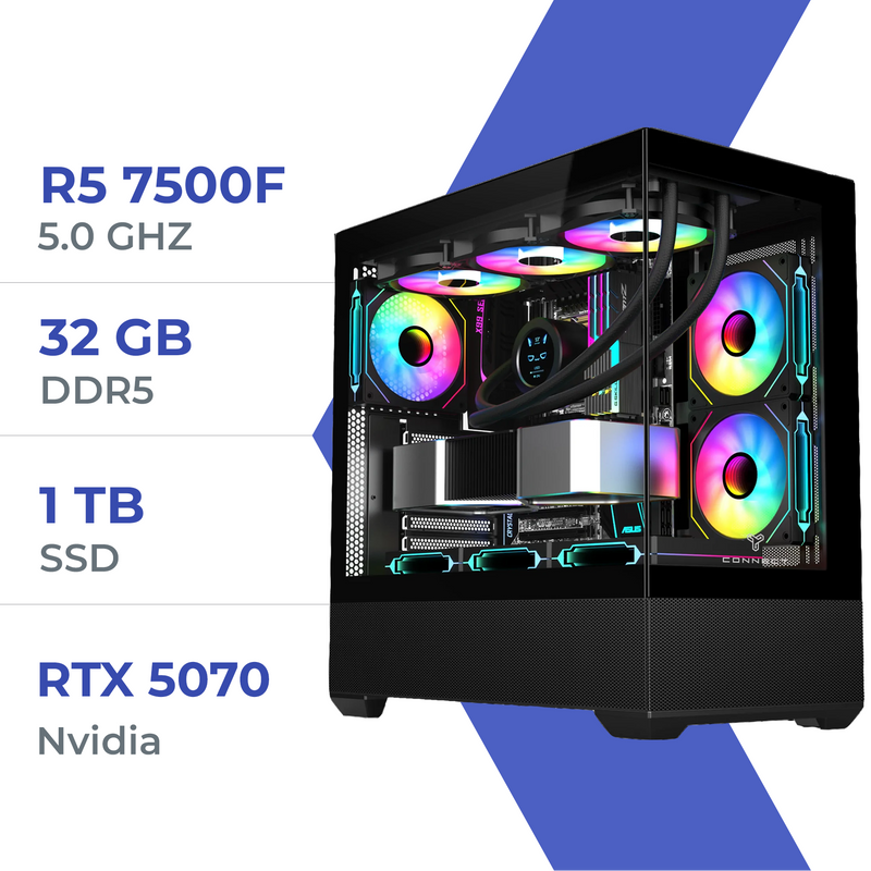 PC Gamer Techspace R7 7500F/1TB SSD/32GB/RTX 5070