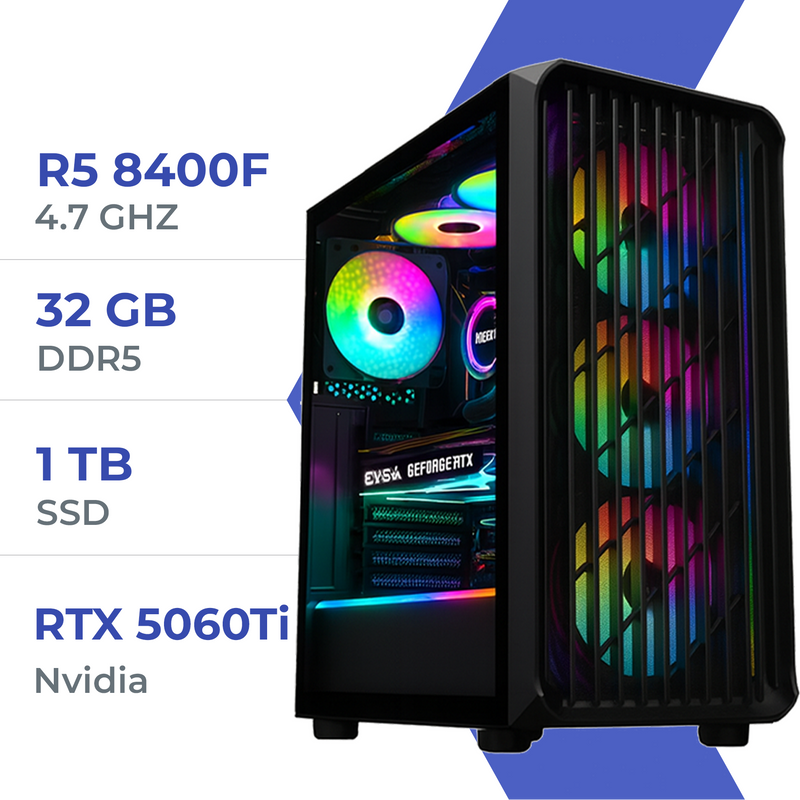 PC Gamer Techspace R5 8400F/1TB SSD/32GB/RTX 5060Ti 8GB