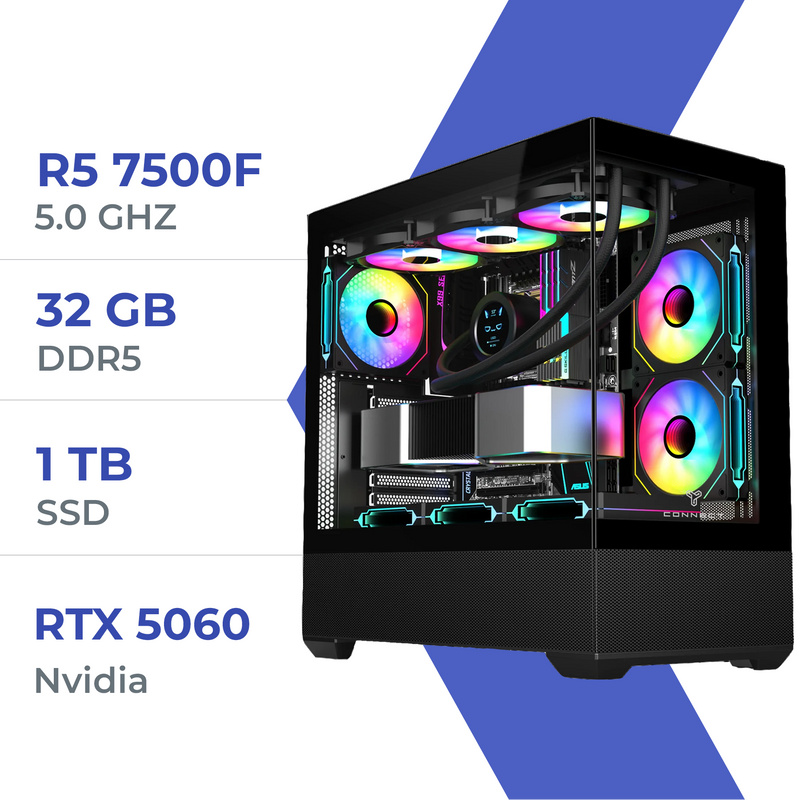 PC Gamer Techspace R7 7500F/1TB SSD/32GB/RTX 5060