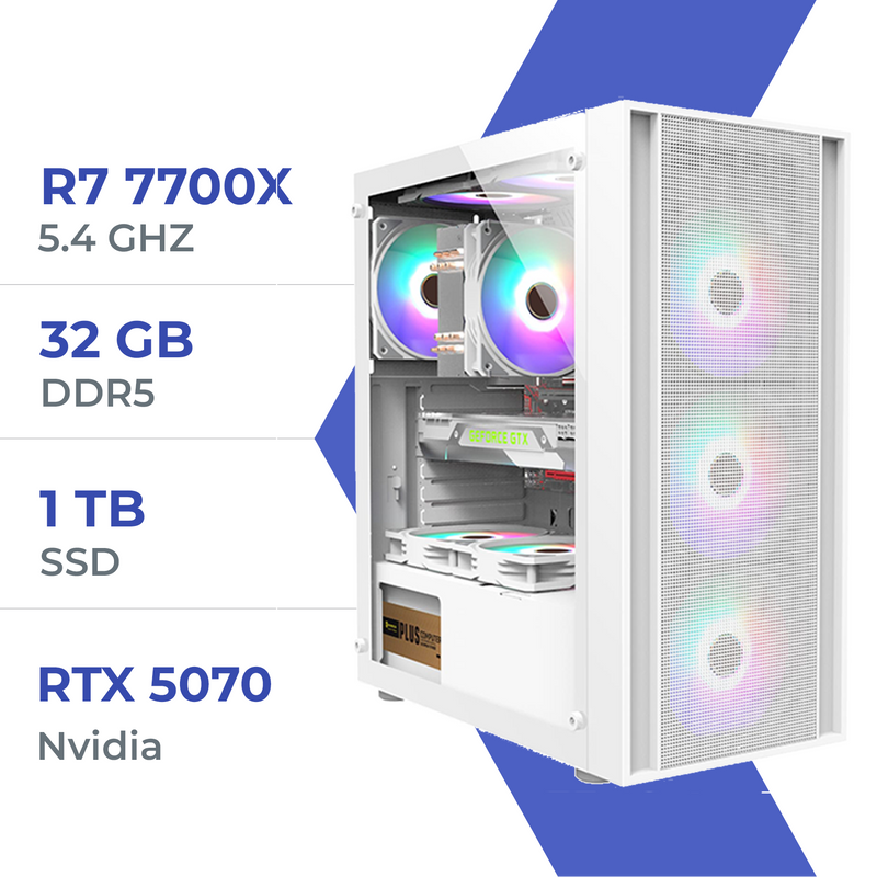 PC Gamer Techspace R7 7700X/1TB SSD/32GB/RTX 5070