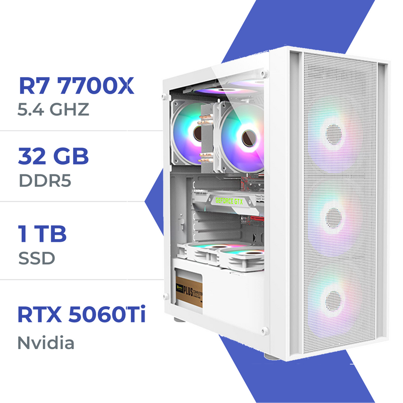 PC Gamer Techspace R7 7700X/1TB SSD/32GB/RTX 5060 Ti 8GB
