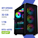 PC Gamer Techspace  R7 5700X/1TB SSD/32GB/RTX 4070 SUPER