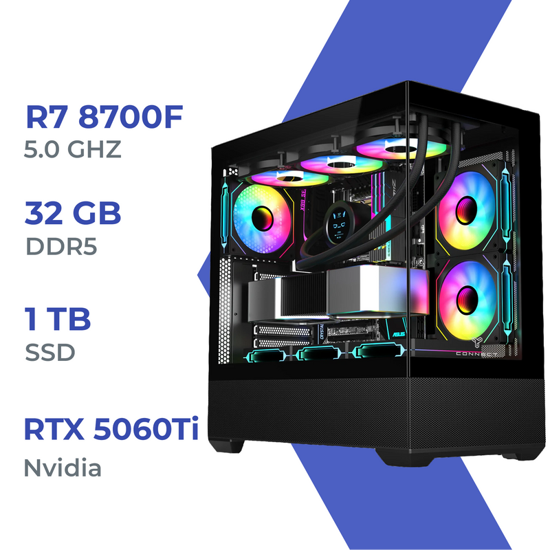 PC Gamer Techspace R7 8700F/1TB SSD/32GB/RTX 5060 TI 16GB