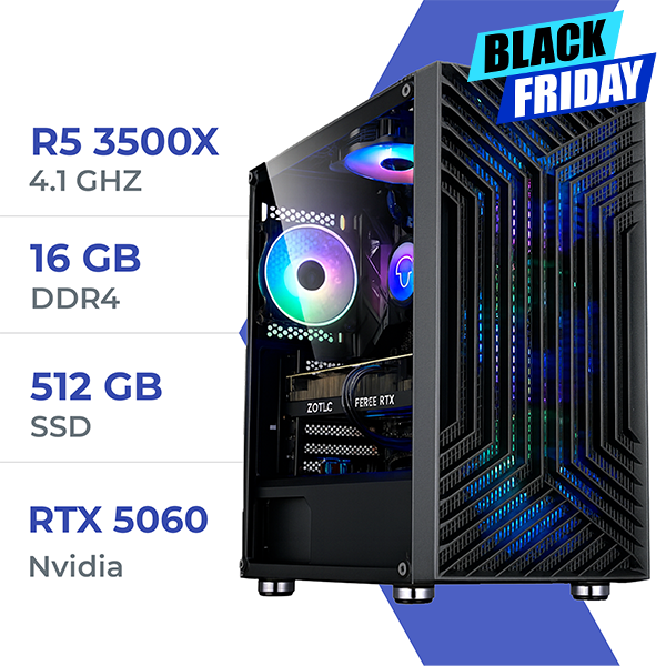 PC Gamer Techspace Ryzen 5 3500X/512GB SSD/16GB/RTX 5060