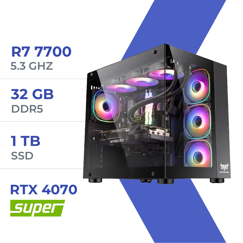 PC Gamer Techspace R7 7700/1TB SSD/32GB/RTX 4070 SUPER