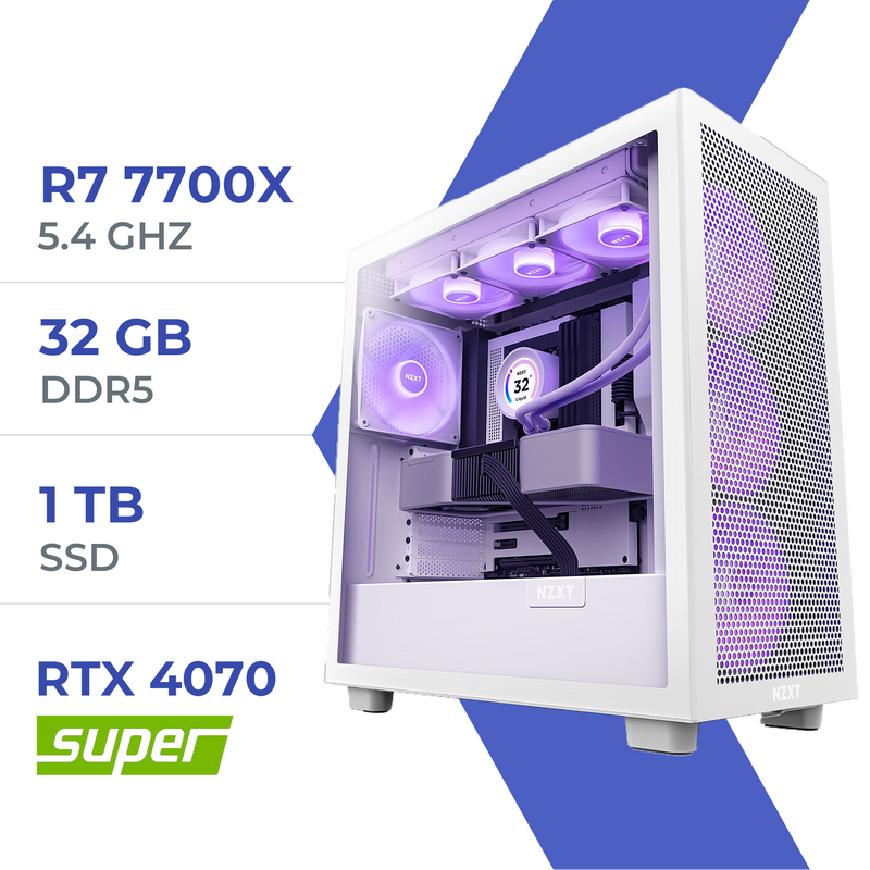 PC Gamer Techspace R7 7700X/1TB SSD/32GB/RTX 4070 SUPER