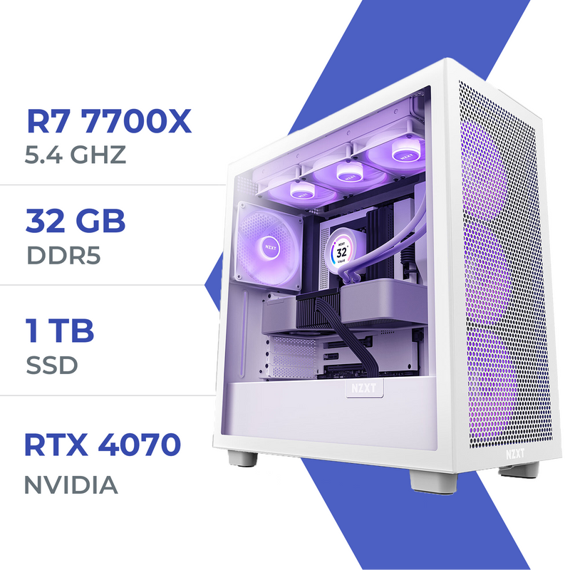 PC Gamer Techspace R7 7700X/1TB SSD/32GB/RTX 4070