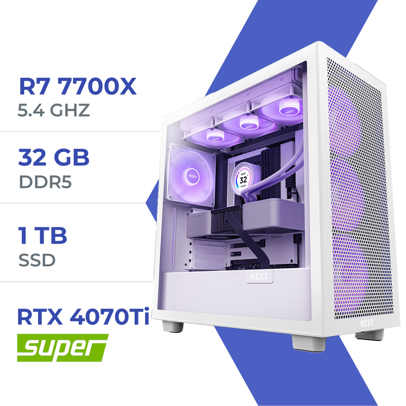 PC Gamer Techspace R7 7700X/1TB SSD/32GB/RTX 4070Ti SUPER