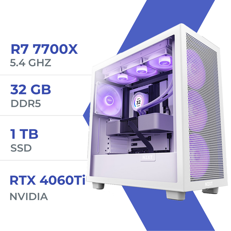 PC Gamer Techspace R7 7700X/1TB SSD/32GB/RTX 4060Ti