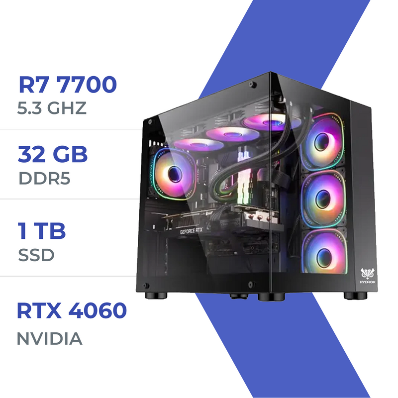 PC Gamer Techspace R7 7700/1TB SSD/32GB/RTX 4060