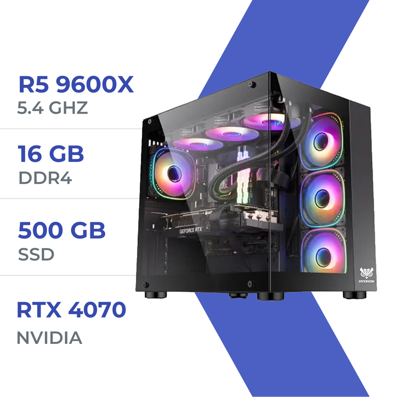 PC Gamer Techspace R5 9600X/500GB SSD/16GB/RTX 4070