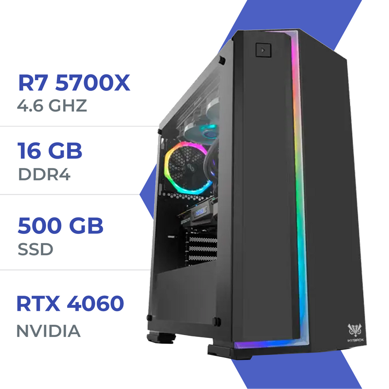 PC Gamer Techspace  R7 5700X/500GB SSD/16GB/RTX 4060