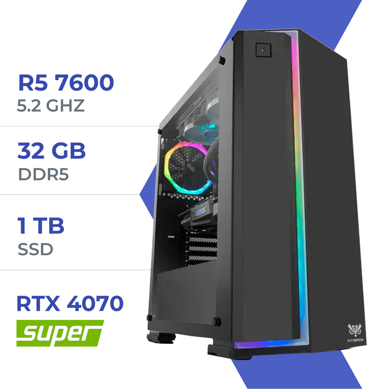 PC Gamer Techspace R5 7600/1TB SSD/32GB/RTX 4070 SUPER