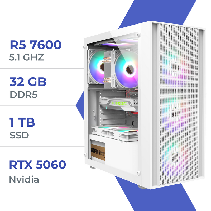 PC Gamer Techspace R5 7600/1TB SSD/32GB/RTX 5060