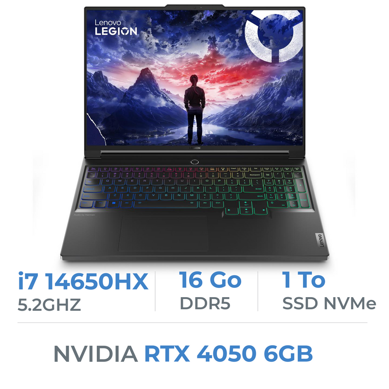 Lenovo Legion 7 16IRX9 Intel i7 14650HX/16GB/1TB SSD/RTX4050/16" 165Hz Prix Maroc