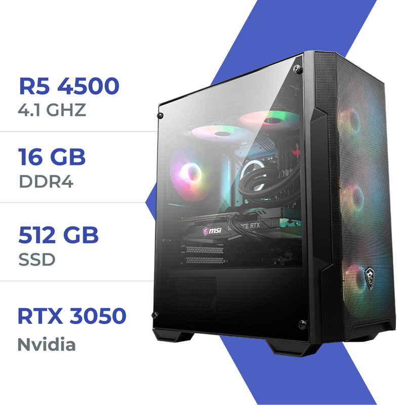 PC Gamer Techspace Ryzen 5 4500/512GB SSD/16GB/RTX 3050