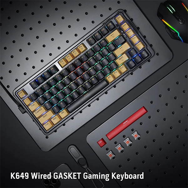 Redragon K649 78% Wired (Black/Yellow) Casa