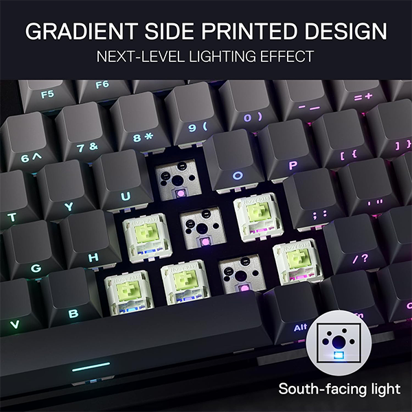 Redragon K673 PRO 75% Wireless RGB Red Switches (Concrete Jungle) Maroc