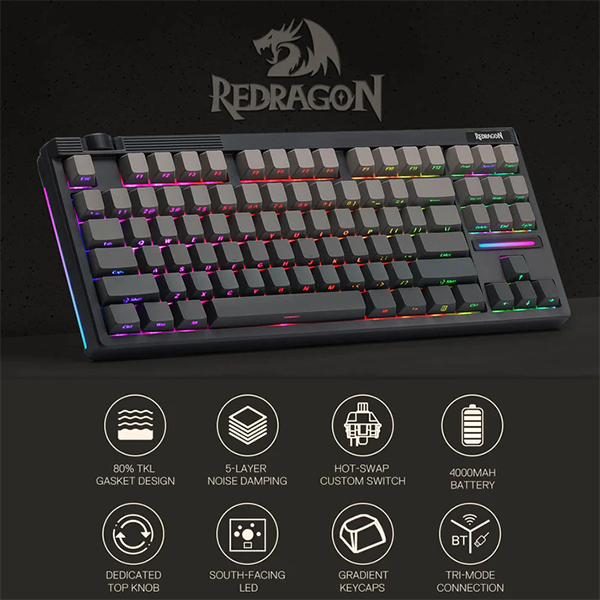 Redragon K729 OTIM Pro Wireless (Concrete Jungle) Casa