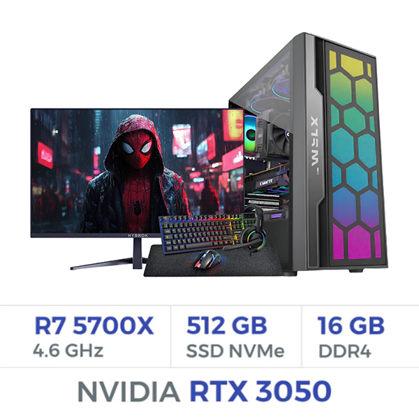 Setup Complet Techspace Ryzen 7 5700X/512 GB SSD/16GB/RTX 3050 6GB