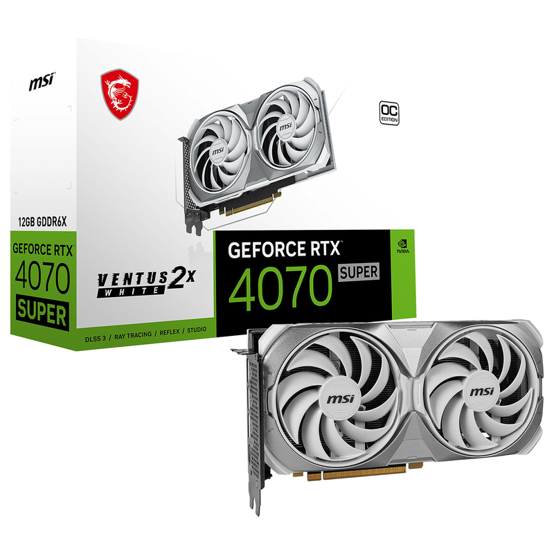 MSI GeForce RTX 4070 SUPER VENTUS 2X WHITE OC 12GB GDDR6X Prix Maroc