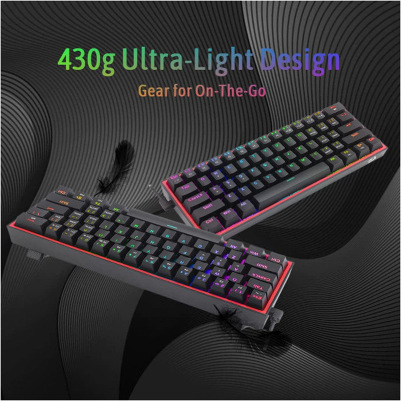 Redragon K617 Fizz 60% RGB Red Switches (Black) Maroc Prix