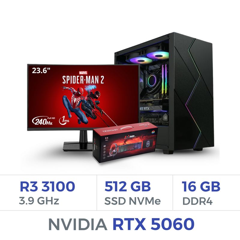 Setup Complet Techspace Ryzen 3 3100/512 GB SSD/16GB/RTX 5060