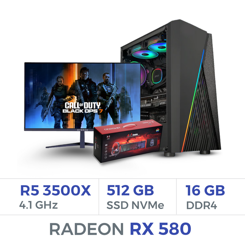 Setup Complet Techspace Ryzen 5 3500X/512 GB SSD/16GB/RX 580