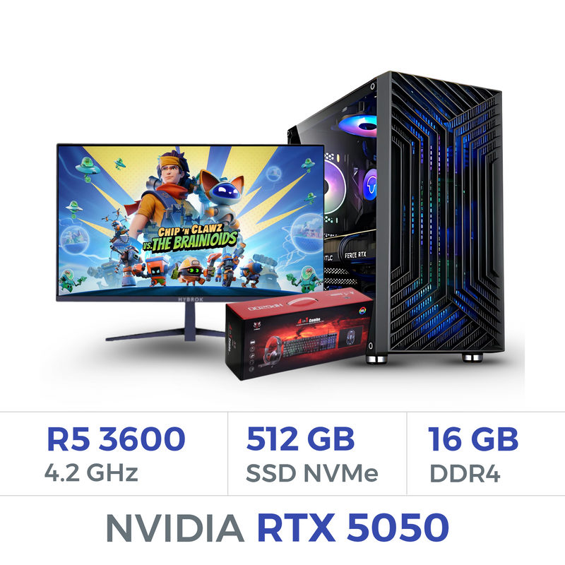 Setup Complet Techspace Ryzen 5 3600/512 GB SSD/16GB/RTX 5050