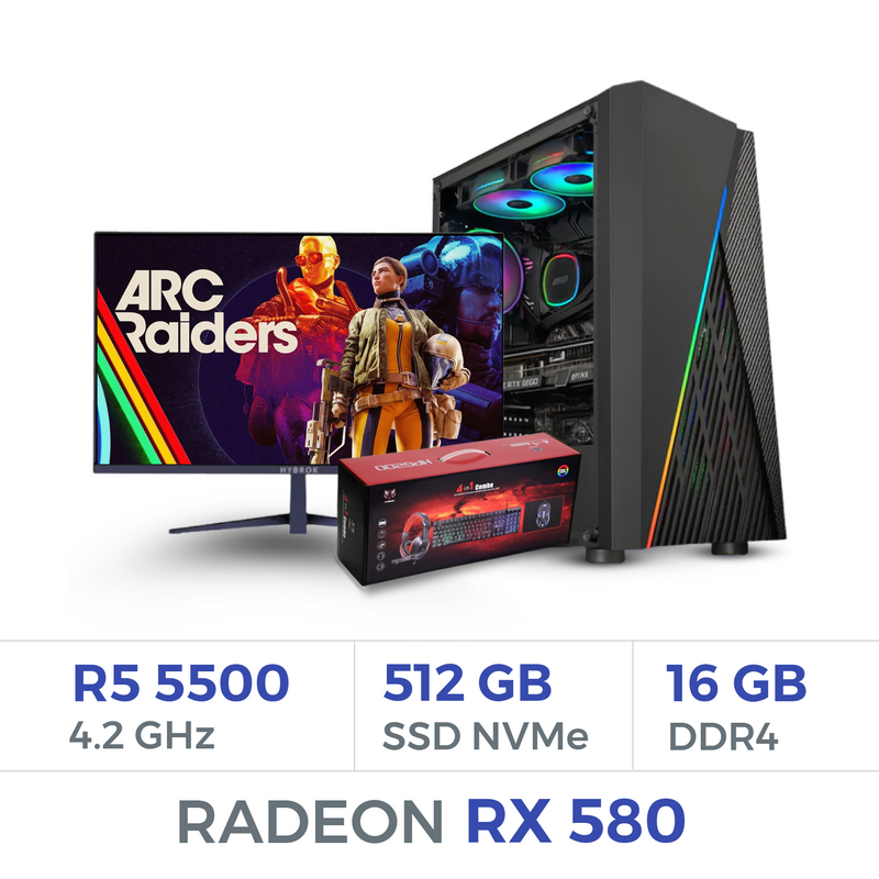 Setup Complet Techspace Ryzen 5 5500/512 GB SSD/16GB/RX 580