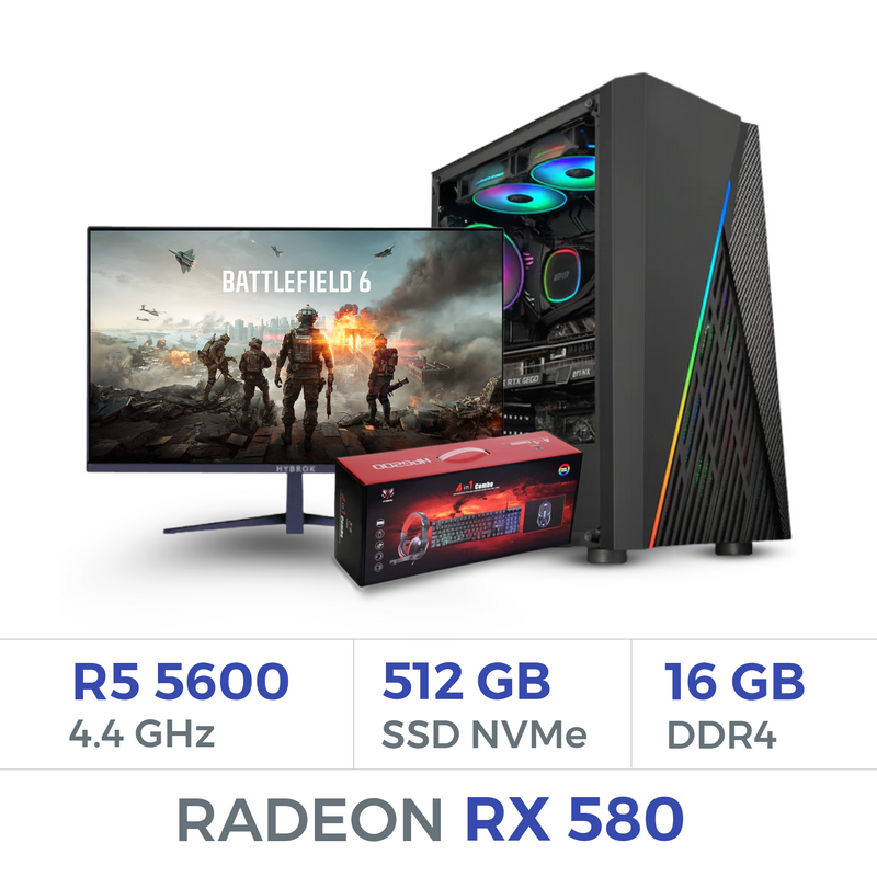 Setup Complet Techspace Ryzen 5 5600/512 GB SSD/16GB/RX 580