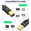 Ugreen Cable Imprimante USB 2.0 A Mâle vers USB B Mâle Casa