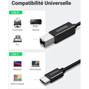 Ugreen Cable imprimante USB-C to BM Noir 2M (50446) Casablanca