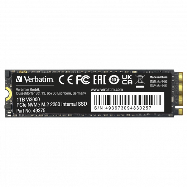 VERBATIM Vi3000 M.2 PCle GEN3X4 1TB Prix Maroc