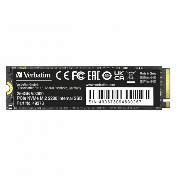 VERBATIM Vi3000 M.2 PCle GEN3X4 256GB Maroc