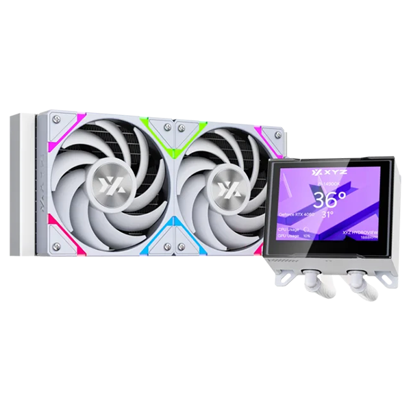 XYZ HYDROVIEW 240 AIO RGB Blanc | Refroidissement Maroc - Techspace.ma