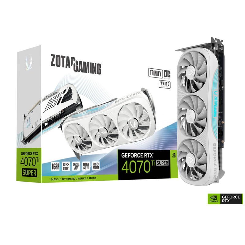 Zotac GeForce RTX 4070 Ti SUPER Trinity OC White Edition 16GB GDDR6X Prix Maroc