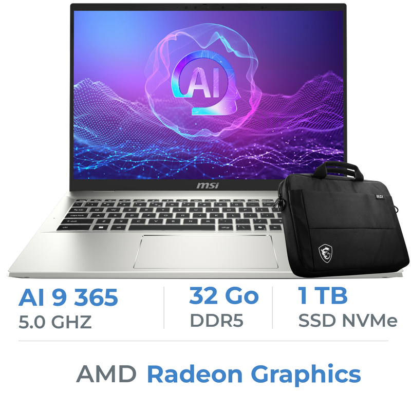 MSI Prestige A16 AI+ A3HMG-209MA AMD Ryzen AI 9 365/32GB DDR5/1TB SSD/16" 165Hz QHD+/Win11/W Bag Prix Maroc