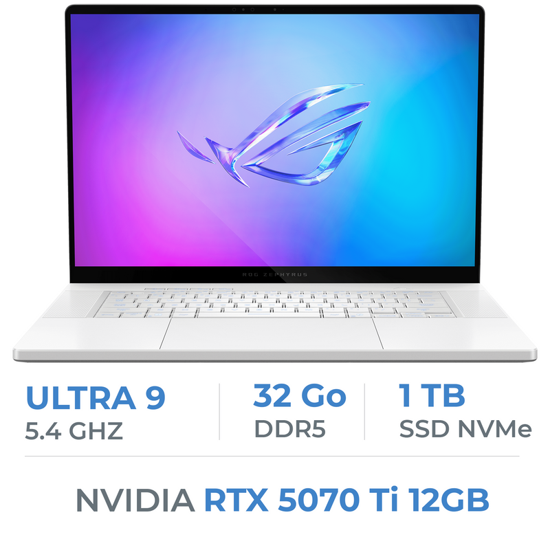 ASUS ROG ZEPHYRUS G16 GU605CR Intel Ultra 9 285H/32GB DDR5/1TB SSD/RTX 5070Ti 12GB/16" 240Hz WQXGA/Win11 Prix Maroc