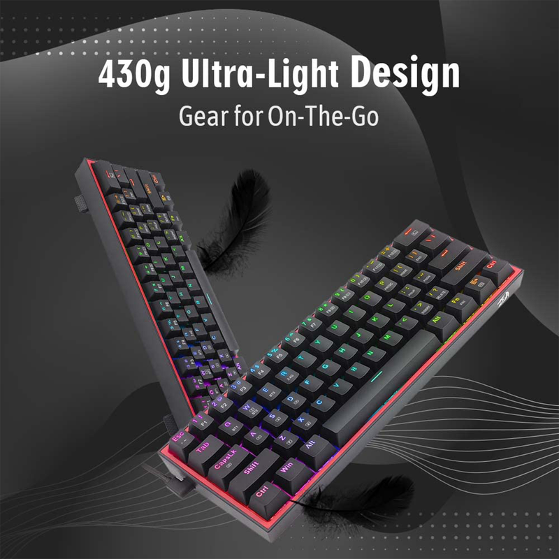 Redragon K616 Fizz PRO 60% Wireless RGB Red Switches (Black) maroc