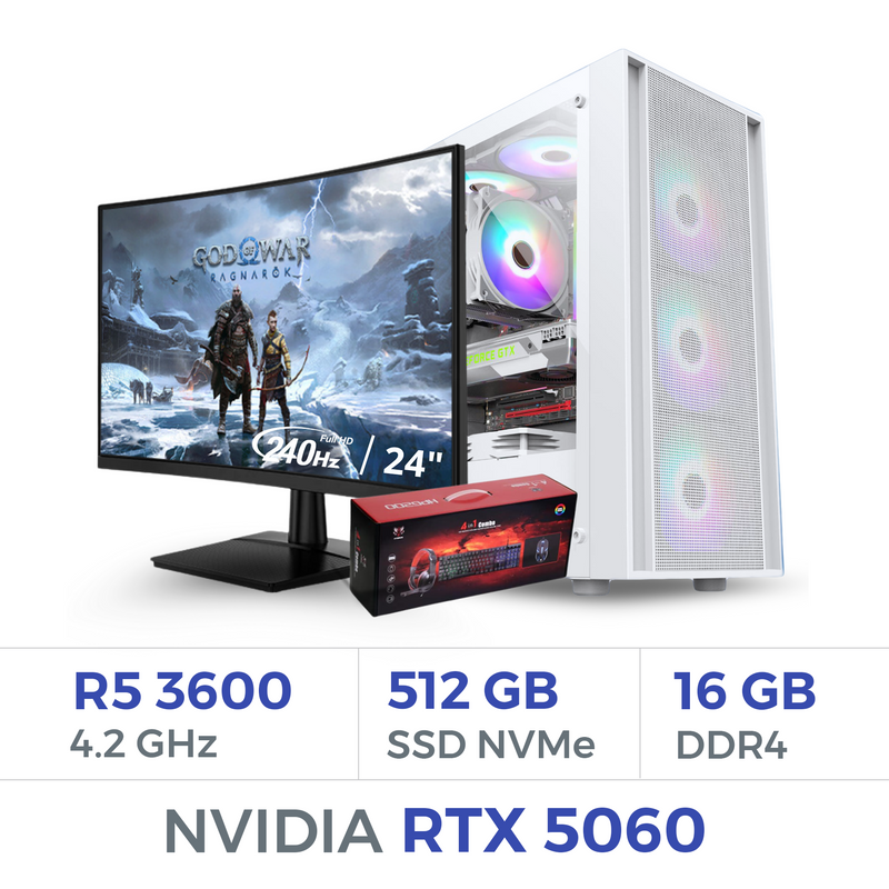 Setup Complet Techspace Ryzen 5 3600/512 GB SSD/16GB/RTX 5060 8G