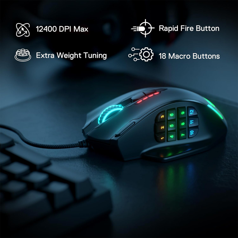 Redragon M908 Impact RGB MMO maroc prix