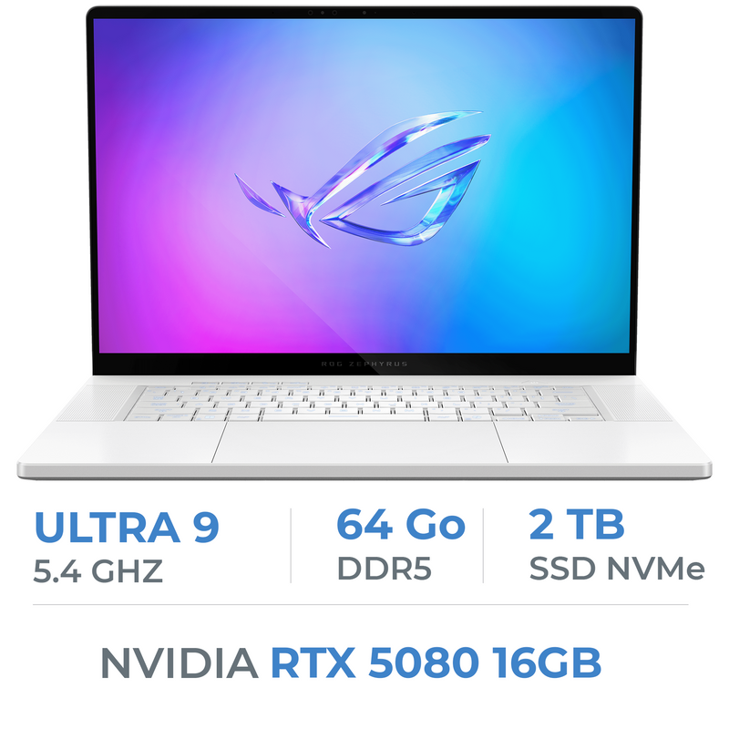 ASUS ROG ZEPHYRUS G16 GU605CW Ultra 9 285H/64GB DDR5/2TB SSD/RTX 5080 16GB/16" 240Hz WQXGA/Win11 Prix Maroc