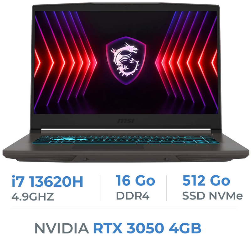 MSI Thin B13UC-3233XMA i7-13620H/16GB DDR4/512GB SSD/RTX 3050/15.6" 144Hz Prix Maroc