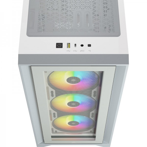 Corsair iCUE 4000X RGB Tempered Glass (Blanc)
