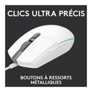 Logitech G G203 LightSync (Blanc) Maroc