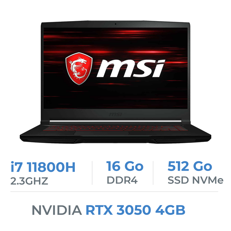 MSI GF63 11UC-660XMA (THIN) i7-11800H/16GB/512GB SSD/RTX3050 4GB/15.6'' BTS