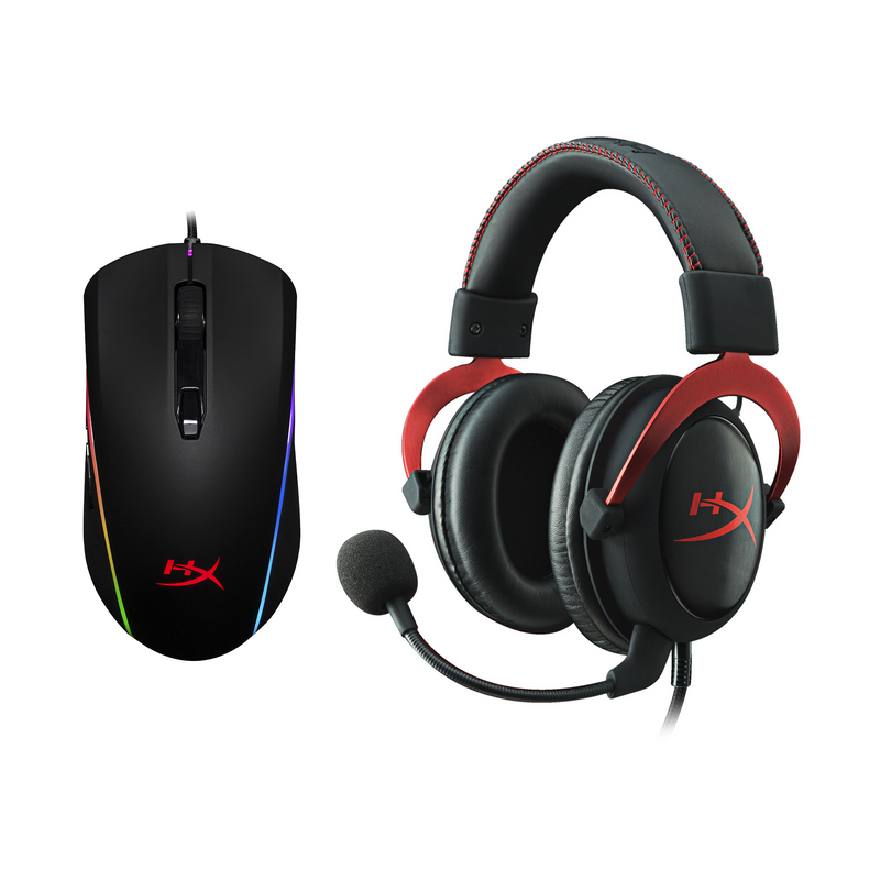 Pack HyperX Cloud II Noir-Rouge + HyperX Pulsefire Surge RGB Maroc Prix