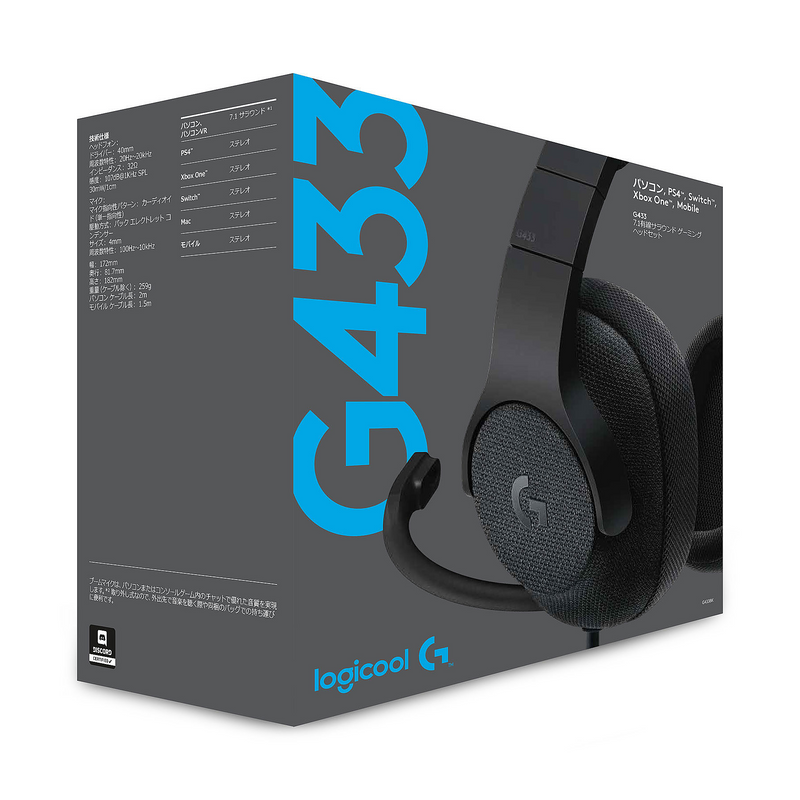 Logitech G433 7.1 Surround Sound Wired Gaming Headset Noir Prix Témara